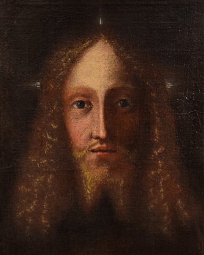 Tableaux et dessins Tableaux XVIIe siècle - Le Visage du Christ "Salvator Mundi"